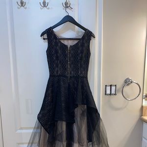 ⭕️Black lace dress with nude lining and Tulle